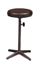 10098::CR-601::An Asahi CR-601 series stool with metal base, providing adjustable locked-screw extension. 3-year warranty for the frame of a chair under normal application and 1-year warranty for the plastic base and accessories. Dimension (WxSL) cm : 34x64. Available in 3 seat styles: PVC Leather, PU Leather and Cotton.